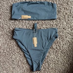 Skims two piece swim set in Gunmetal
